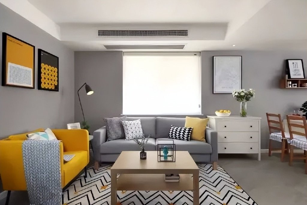 電視背景墻裝修效果圖2020新款隱形門（垃圾分類房）現(xiàn)代簡約風(fēng)格隱形門電視墻效果圖，80平簡約風(fēng)二居室電視墻加隱形門，將兒童房小陽臺(tái)做成粉色小書房，學(xué)到了，(圖1)